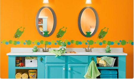 Designová oranžová koupelna